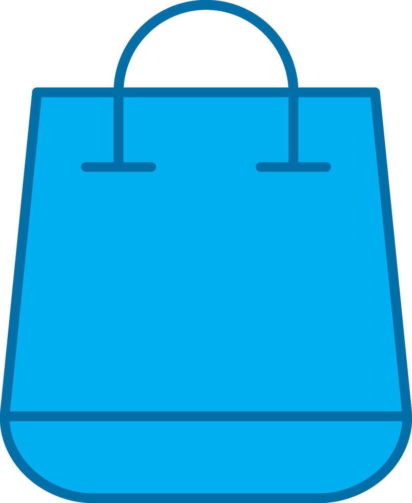 Einkaufen Tasche gefüllt Blau Symbol vektor