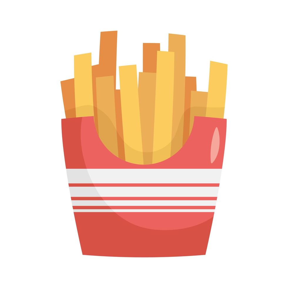 köstliche Pommes Frites Fast-Food-Ikone vektor