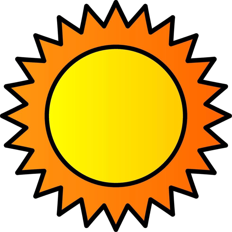 Sonne Linie gefüllt Gradient Symbol vektor