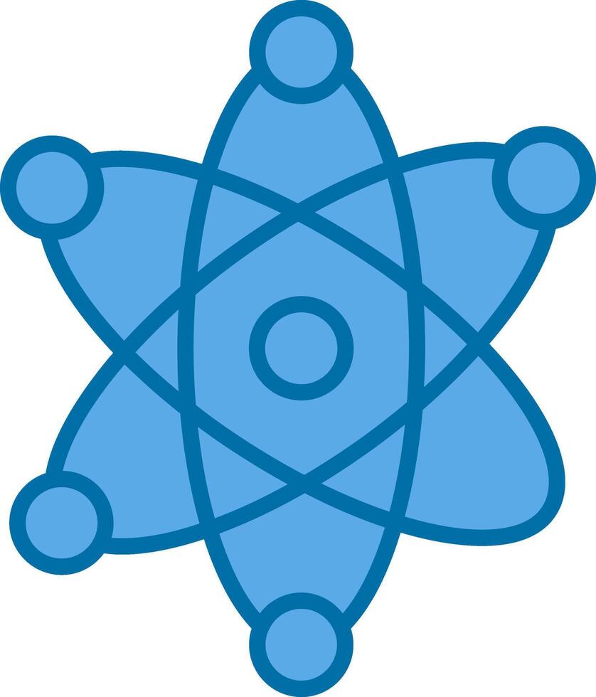 Atome gefüllt Blau Symbol vektor