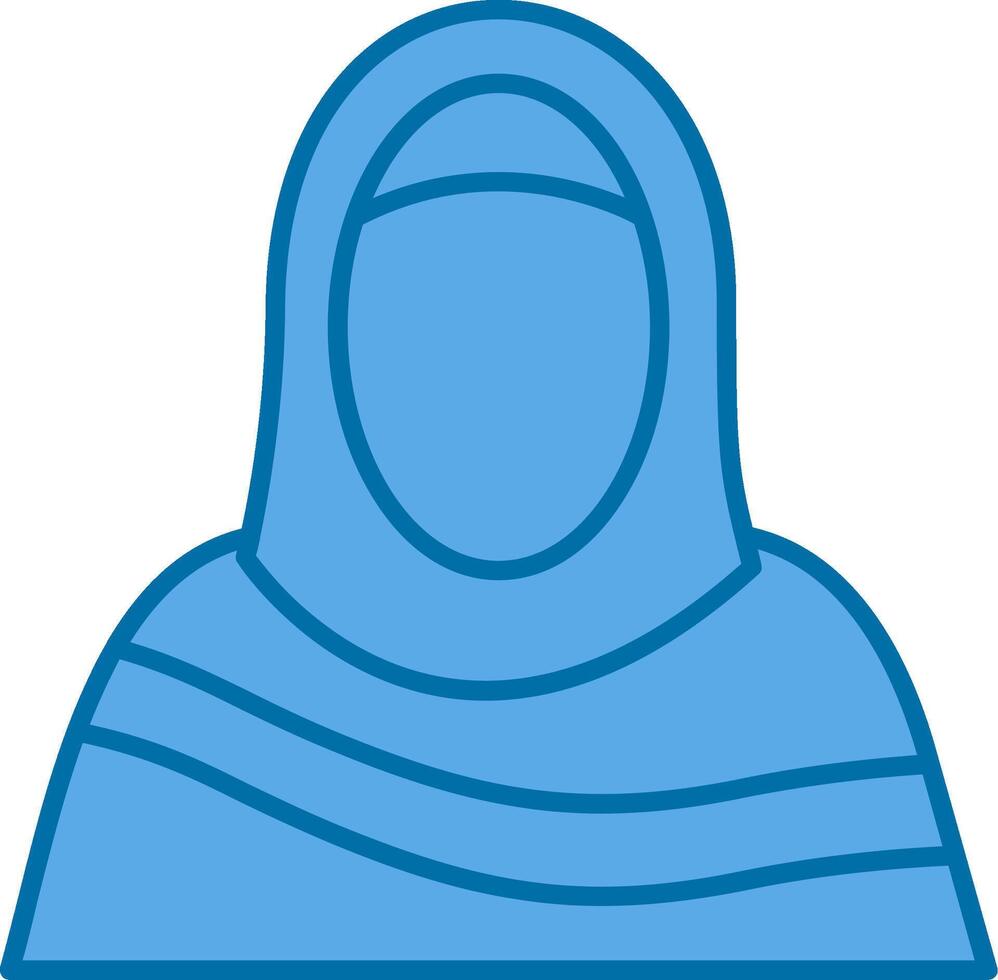 Moslem Frau gefüllt Blau Symbol vektor