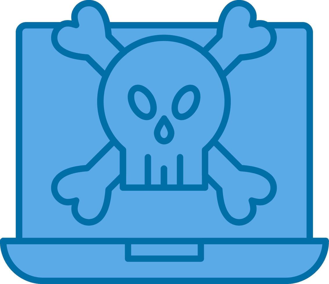 Malware gefüllt Blau Symbol vektor