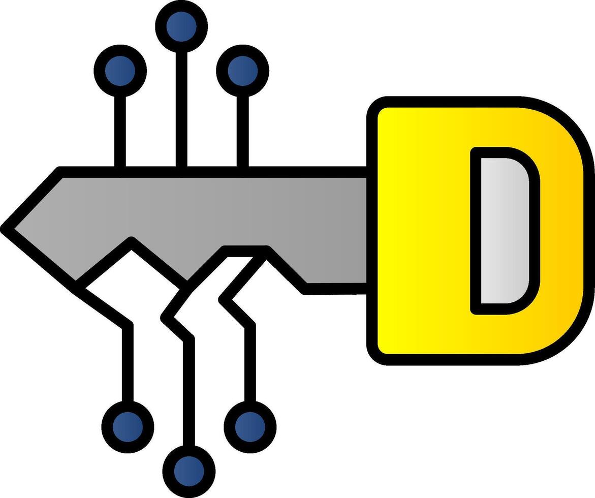 Schlüssel Linie gefüllt Gradient Symbol vektor