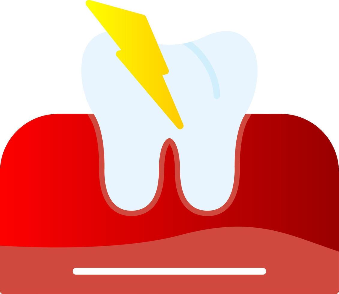 tandvärk platt lutning ikon vektor