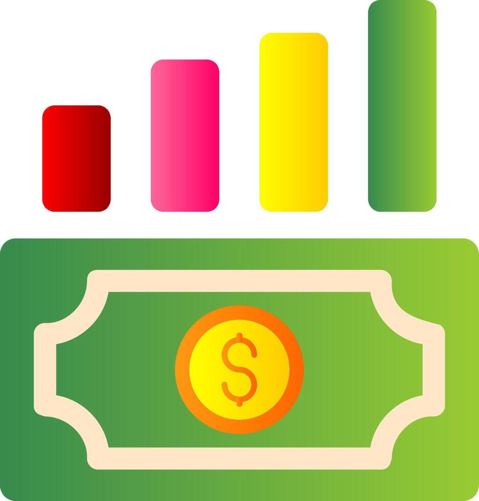 Geld Wachstum eben Gradient Symbol vektor