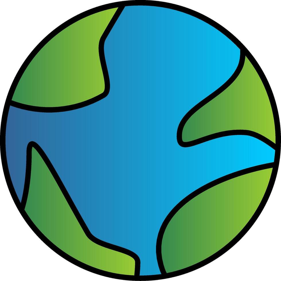 Erde Globus Linie gefüllt Gradient Symbol vektor
