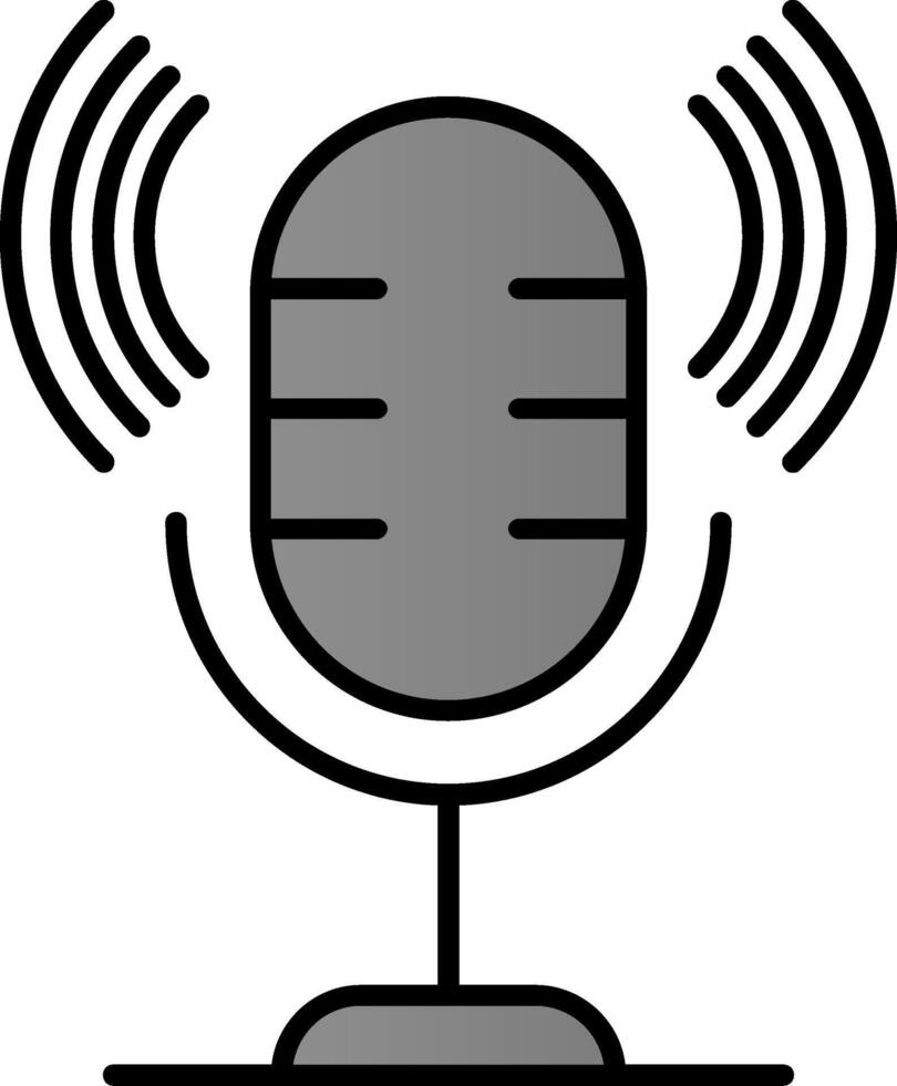mikrofon linje fylld lutning ikon vektor