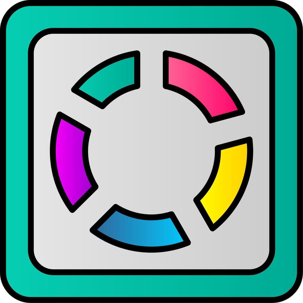 Kuchen Diagramm Linie gefüllt Gradient Symbol vektor