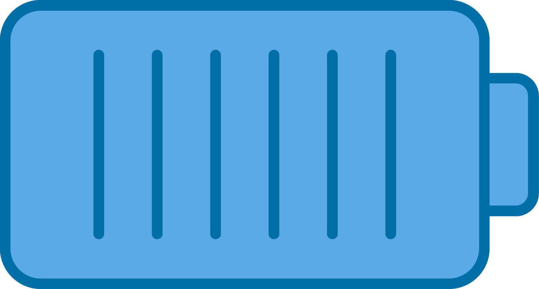 Batterie gefüllt Blau Symbol vektor