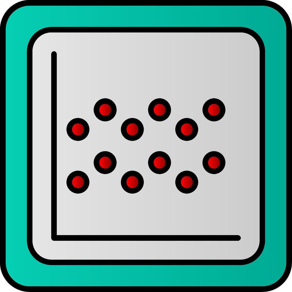 Diagram linje fylld lutning ikon vektor