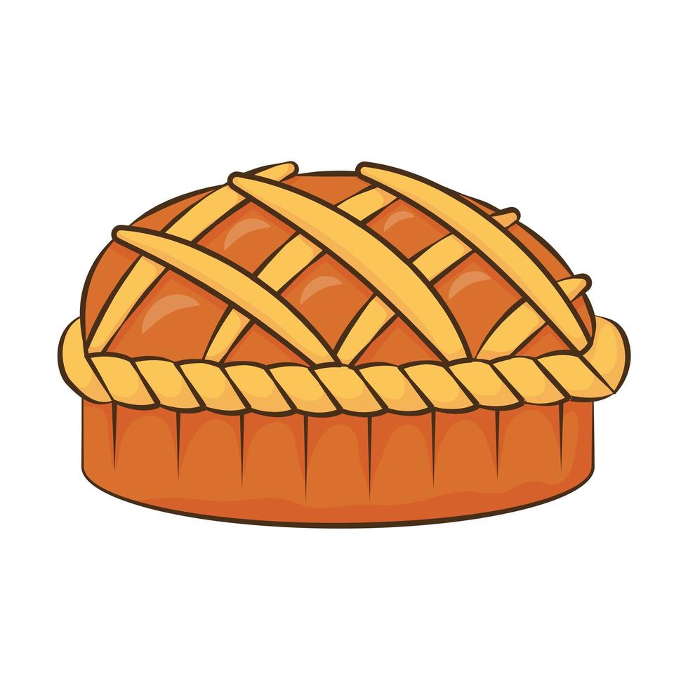 Thanksgiving süße Torte leckeres Symbol vektor