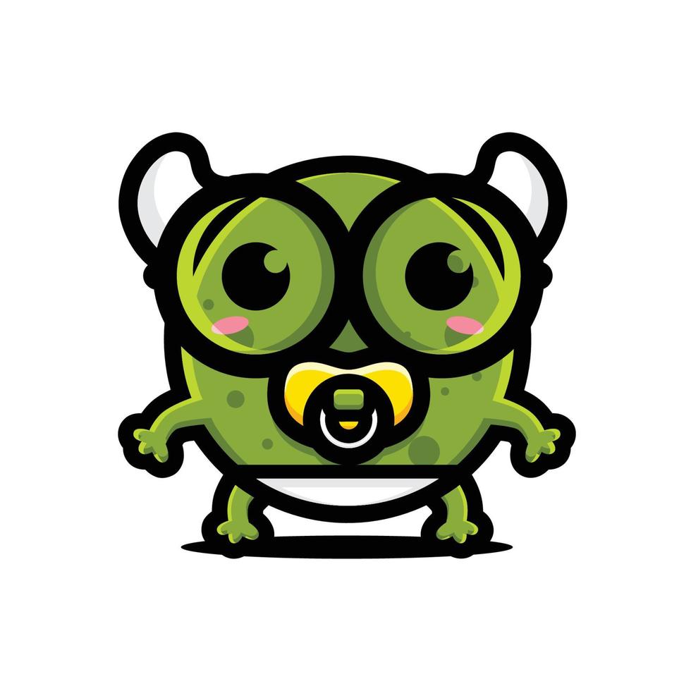 söt baby monster vektor design