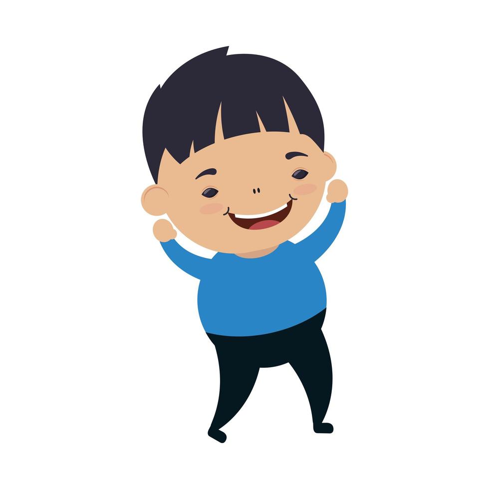 glad liten pojke avatar karaktär vektor