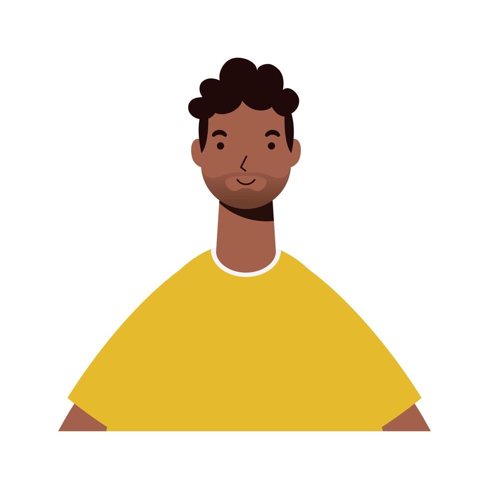 Afro-ethnischer Mann mit Bart-Charakter-Symbol vektor