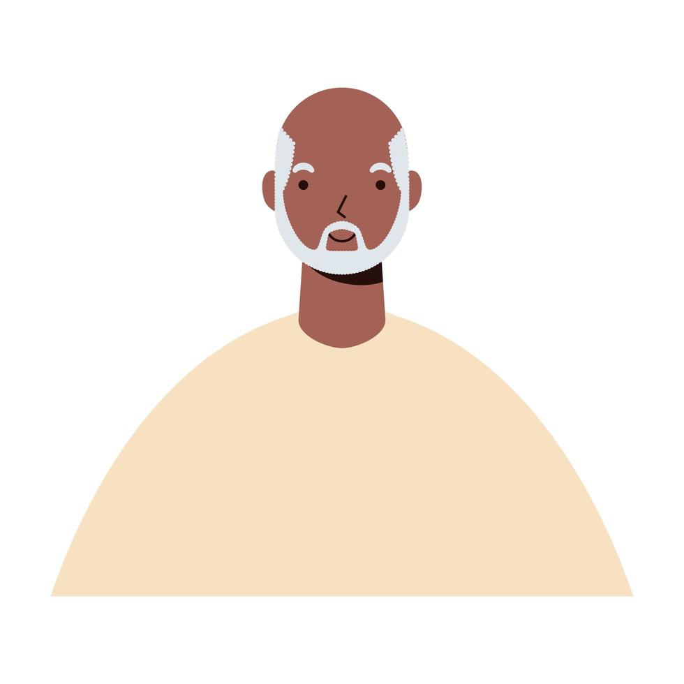 gammal afro etnisk man karaktär ikon vektor