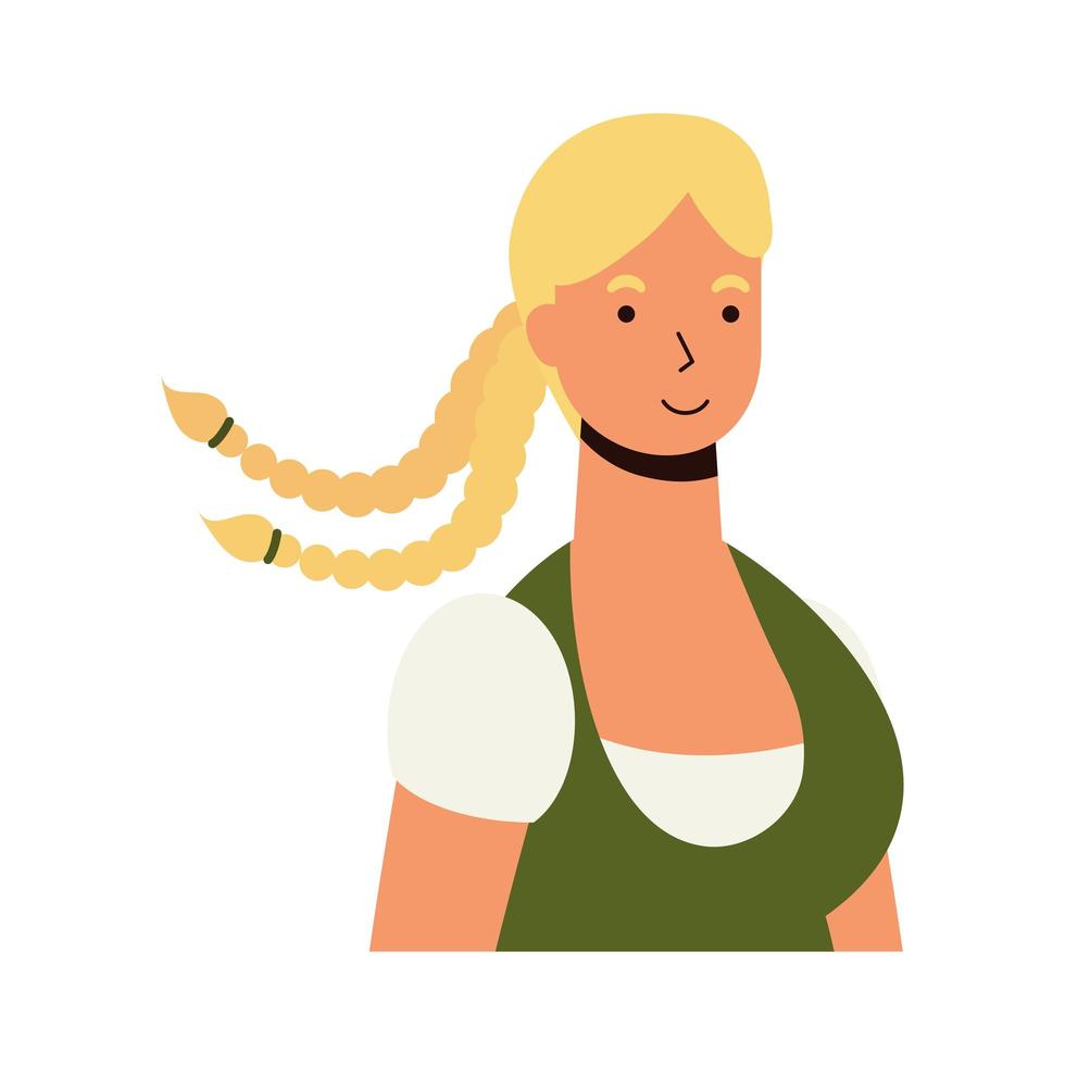 vacker tysk blond kvinna avatar karaktär vektor