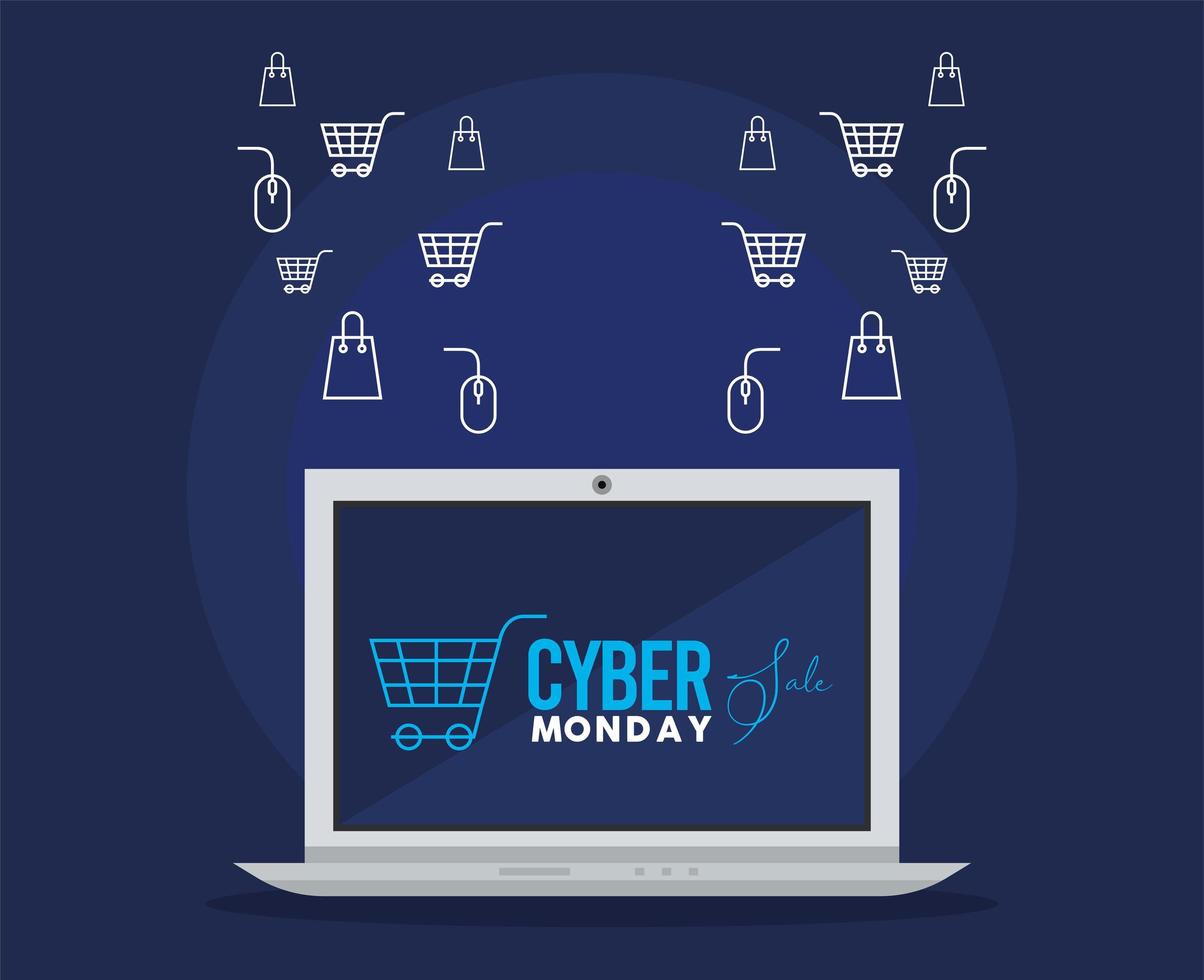 Cyber Monday mit Laptop vektor