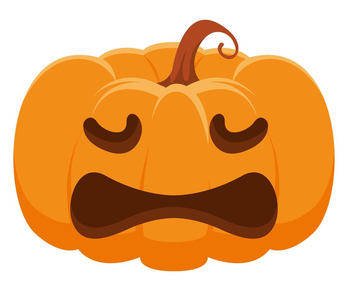 halloween pumpa rädd ansikte vektor