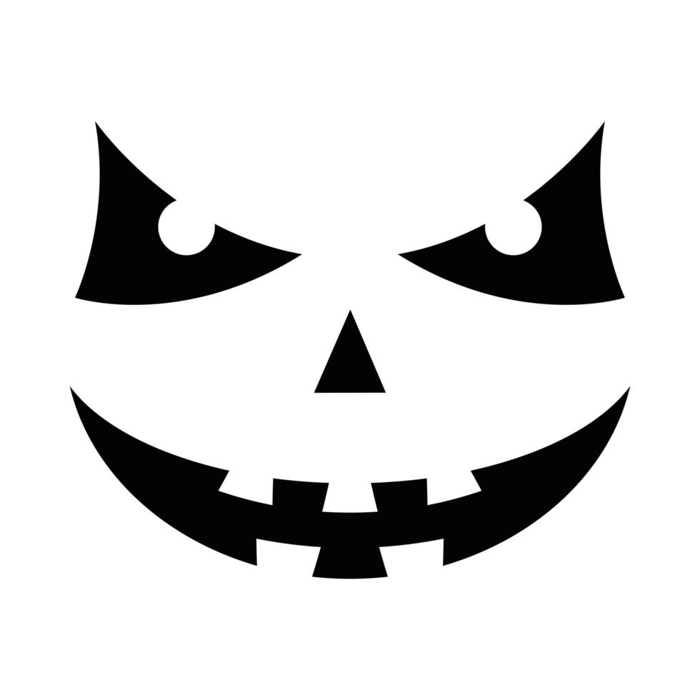 halloween pumpa ansikte emoji siluett stilikon vektor