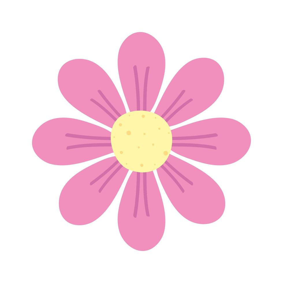 söt rosa trädgård blomma natur ikon vektor