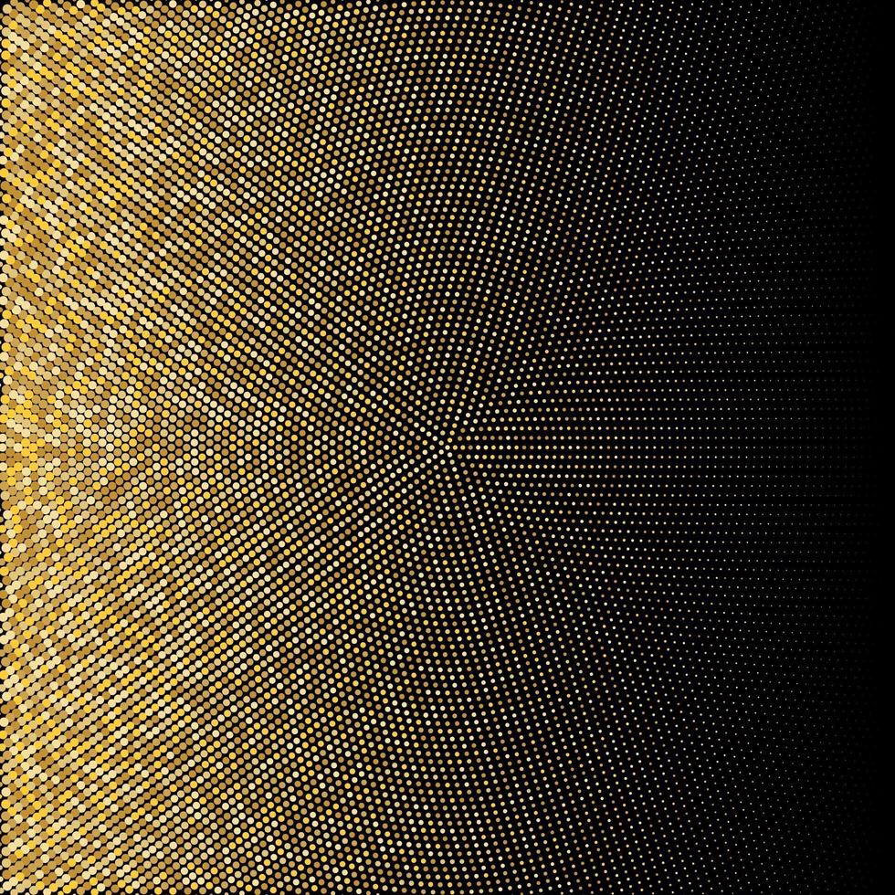 goldener Glitzer-Halbton gepunkteter Hintergrund. goldenes Retro-Muster vektor