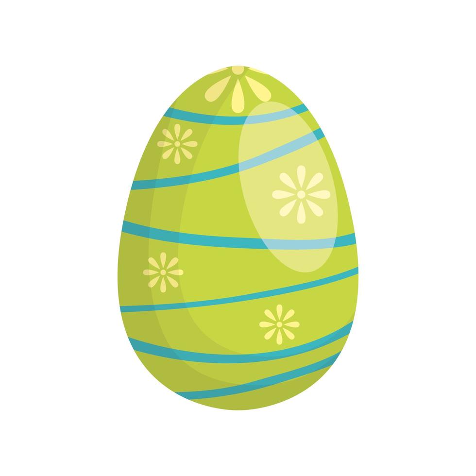 Happy Easter Egg Paint mit Linien und Blumen vektor