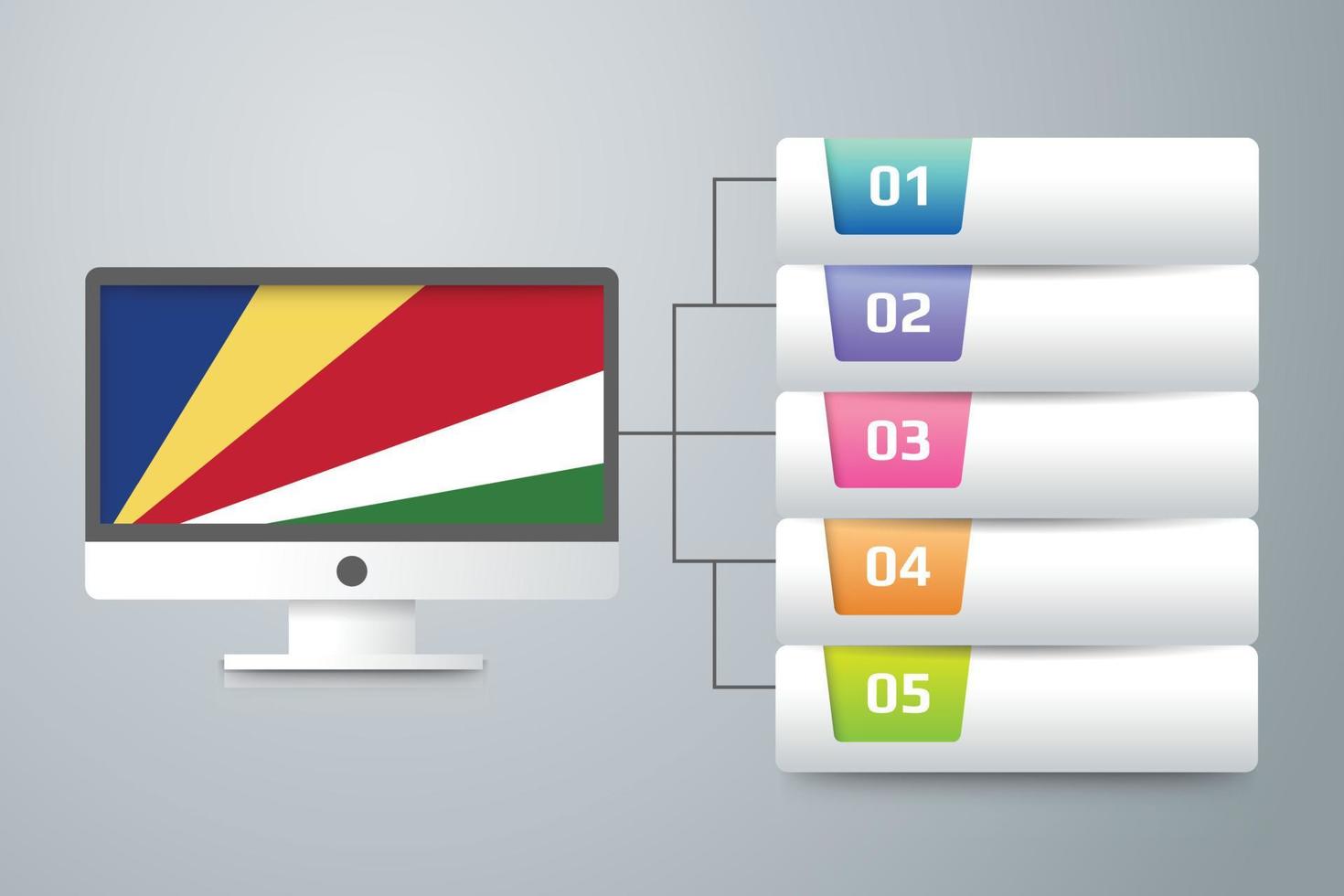 Flagge mit Infografik-Design vektor