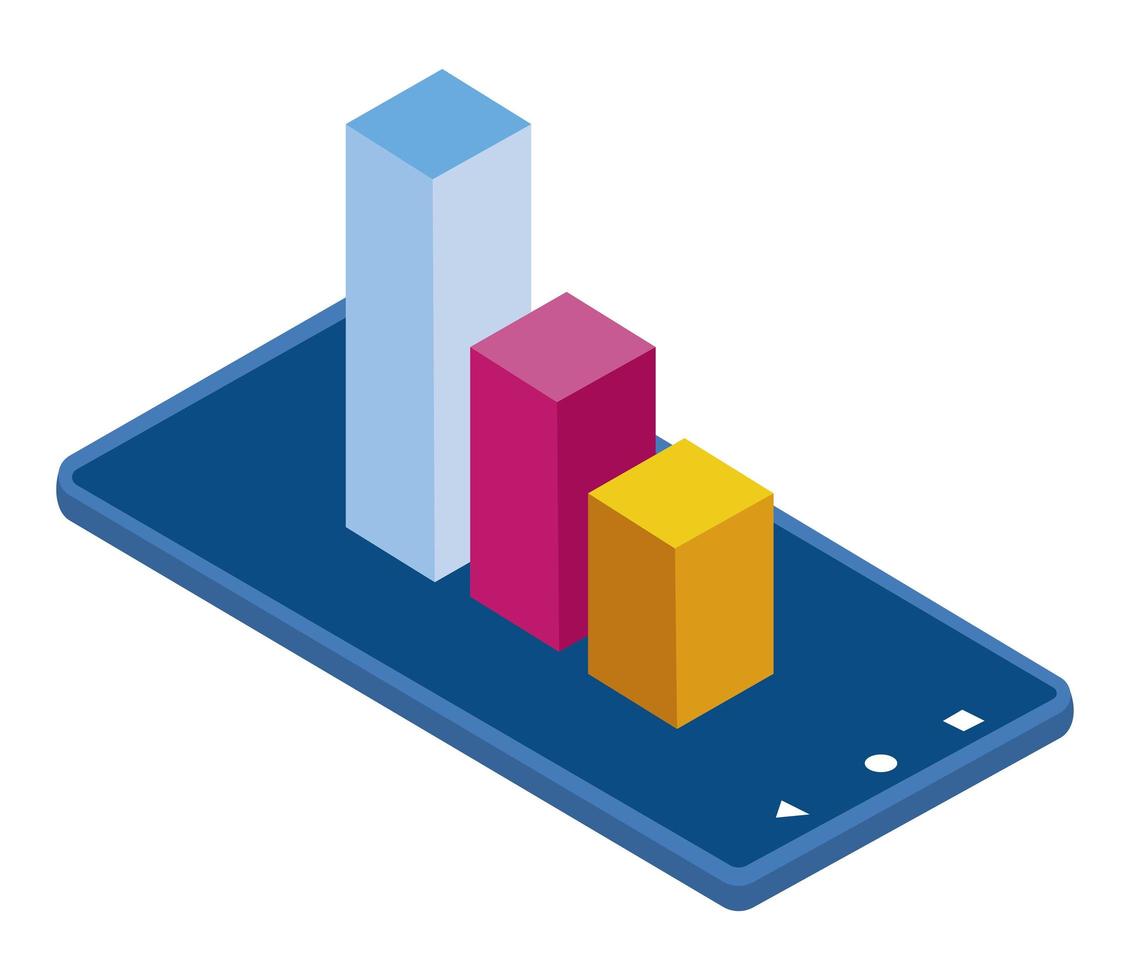 smartphone med statistik vektor