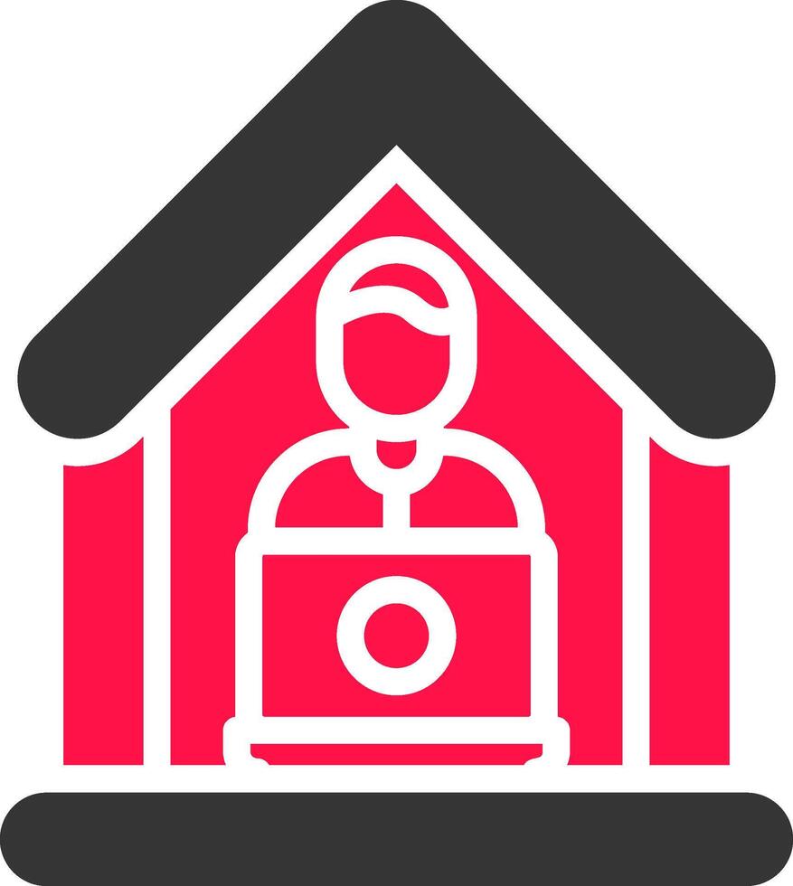 Arbeit von zu Hause aus kreatives Icon-Design vektor