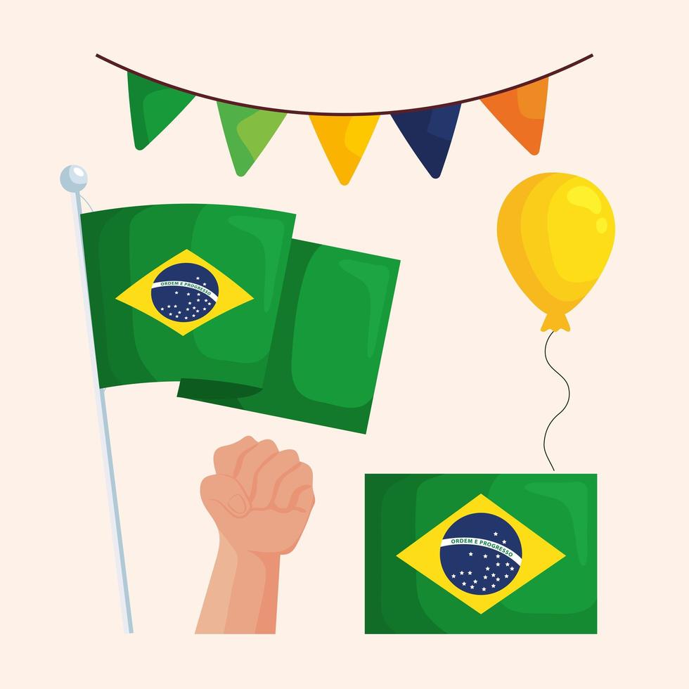 Symbole zum Feiern in Brasilien vektor