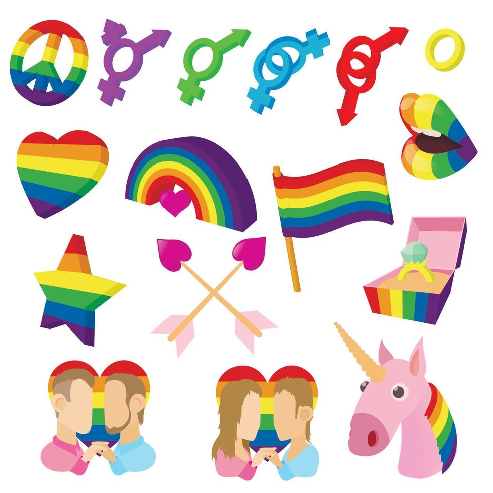 Homosexuelle Symbole im Cartoon-Stil vektor