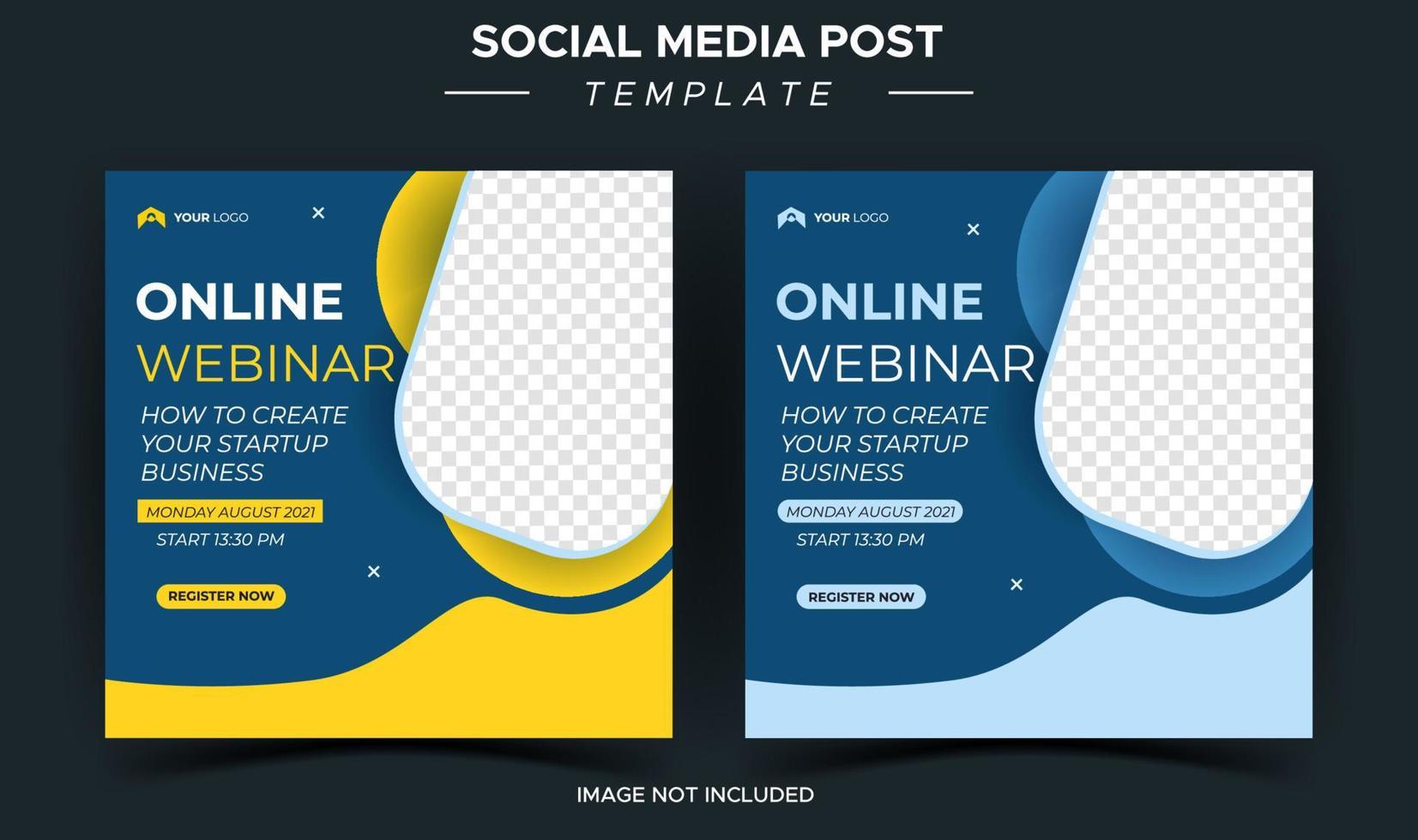 digital marknadsföring live webinar sociala medier mall vektor