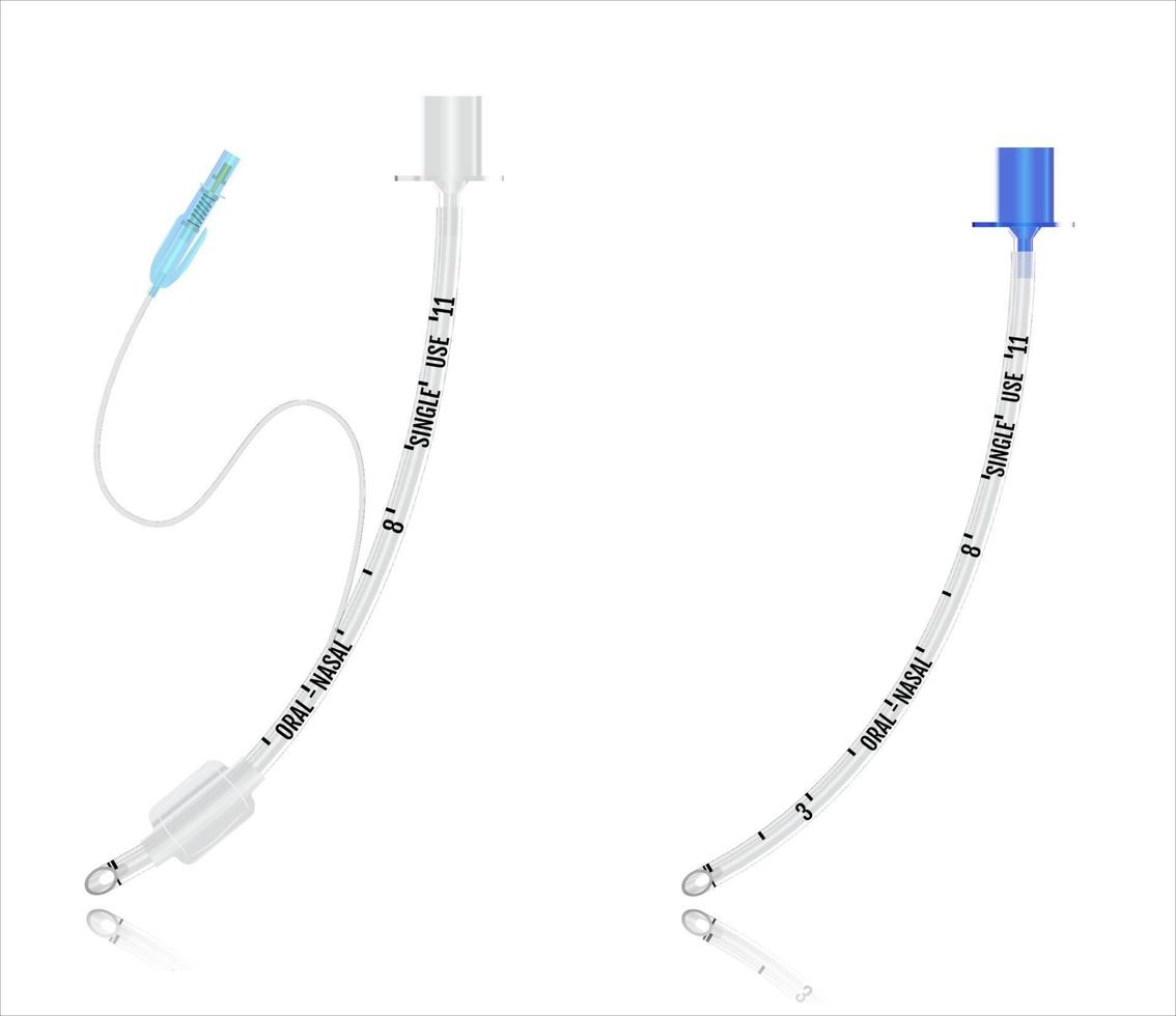 trakeal - endotrakeal - intubation - rör. vektor illustration