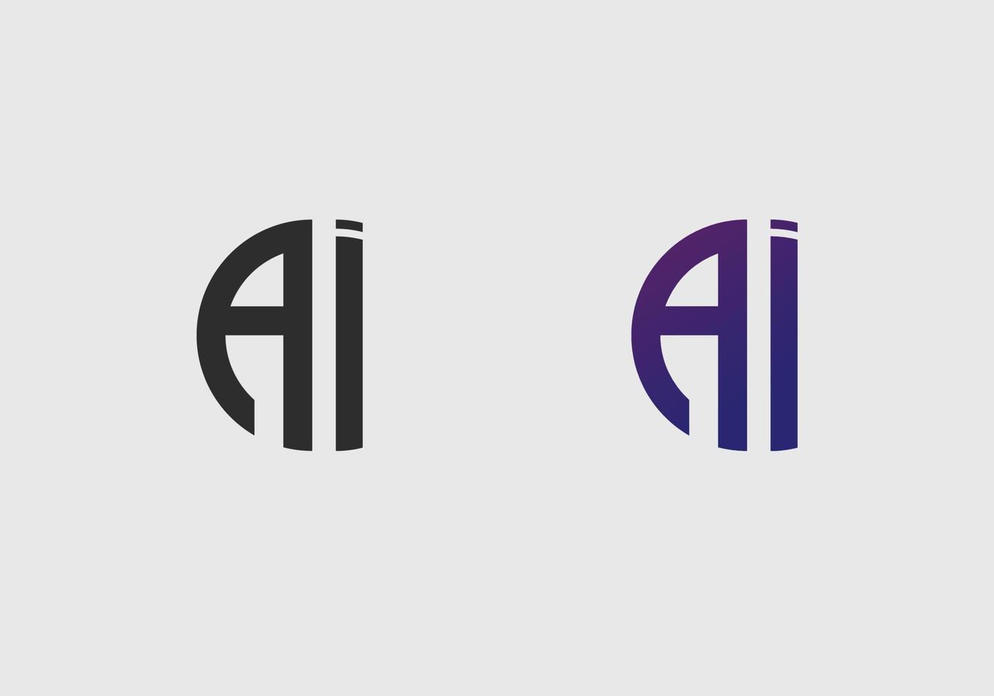 ai brev logotyp vektor mall kreativ modern form färgglad monogram cirkel logotyp företagslogotyp
