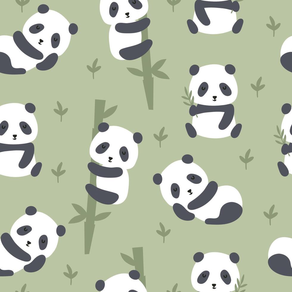 nahtlos Muster mit süß Panda. Kinder Hintergrund Vektor