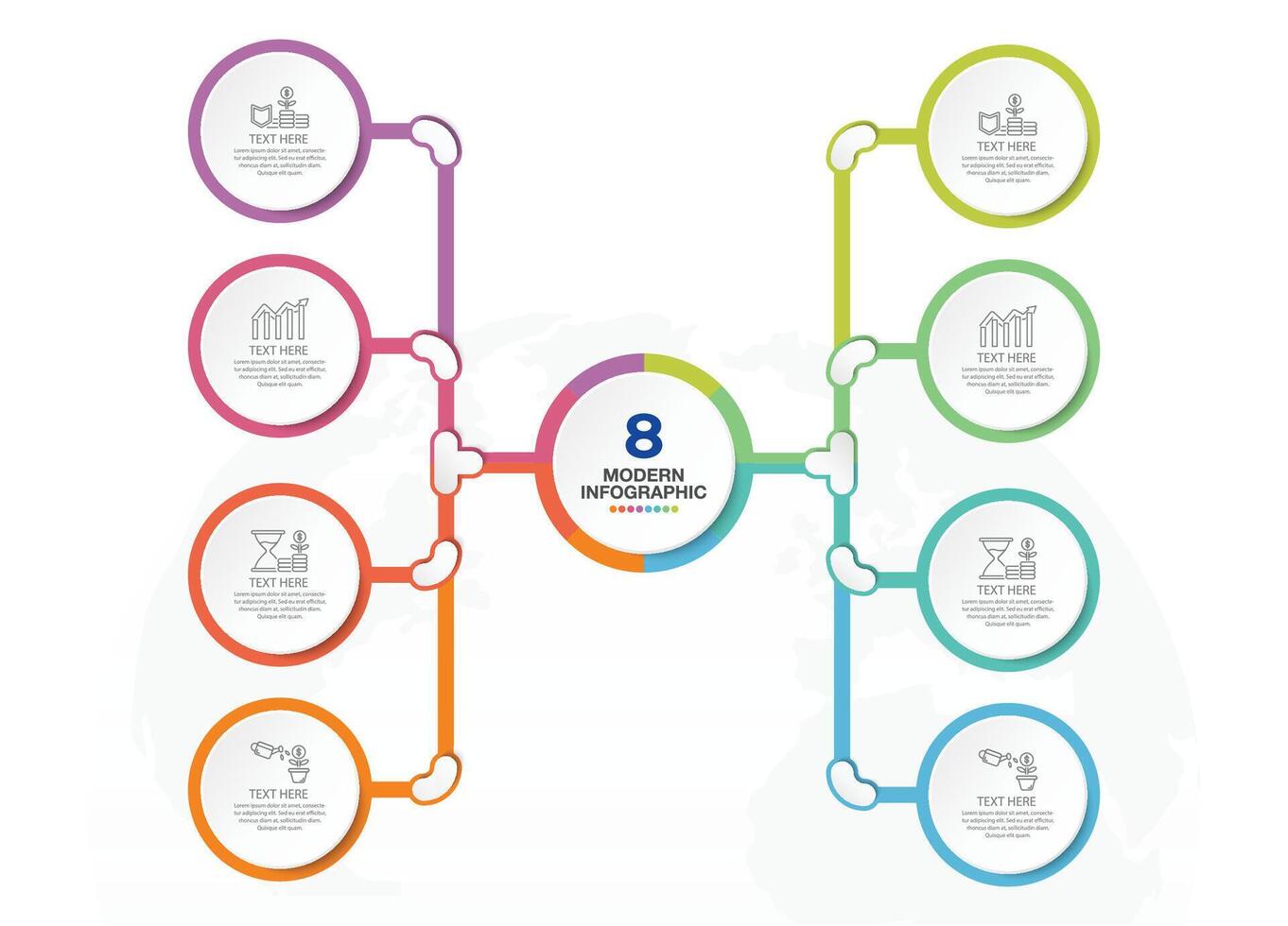 infographic bearbeta design med ikoner och 8 alternativ eller steg. vektor