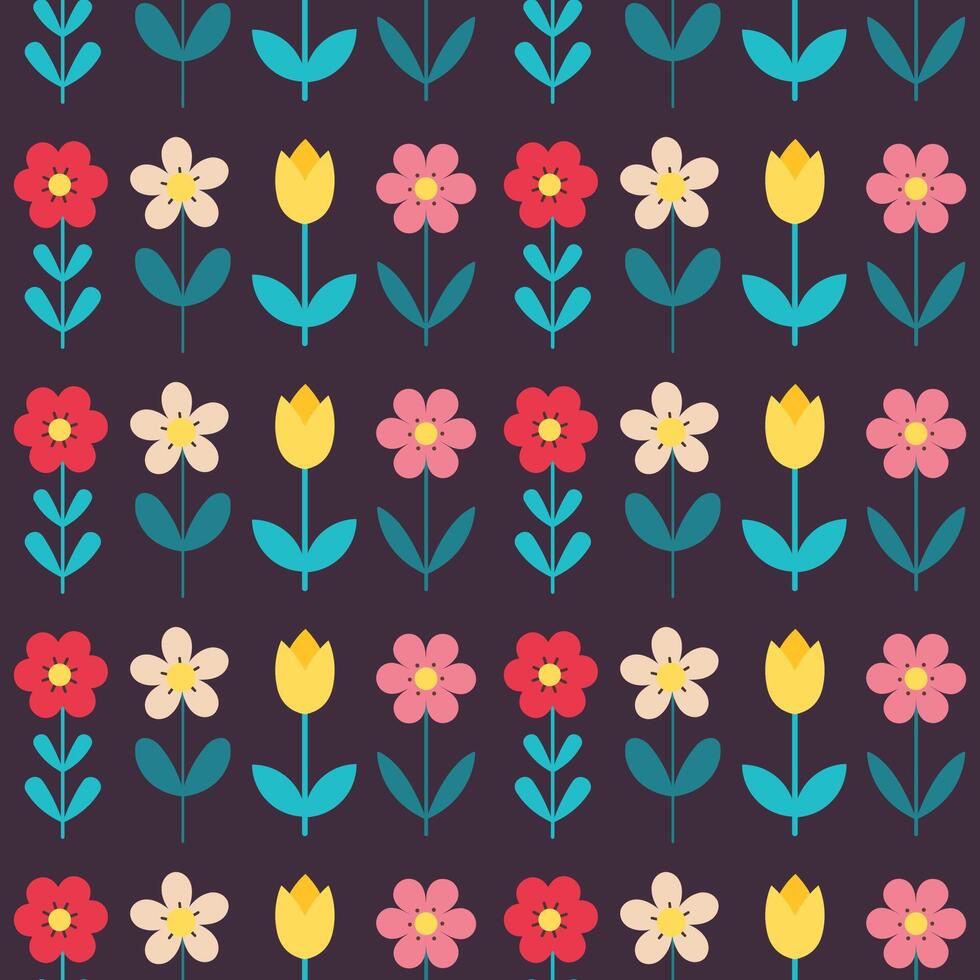 Frühling Blumen- Muster. Vektor eben Illustration