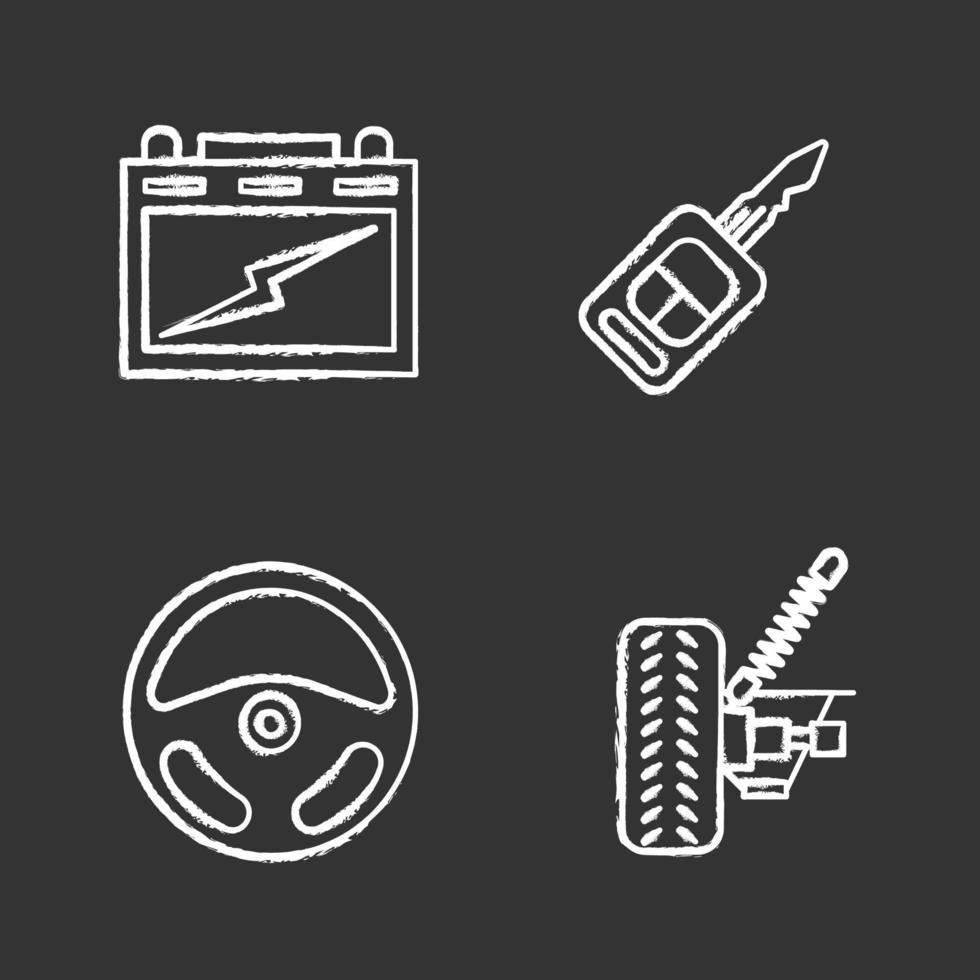 Autowerkstatt Kreide Icons Set vektor