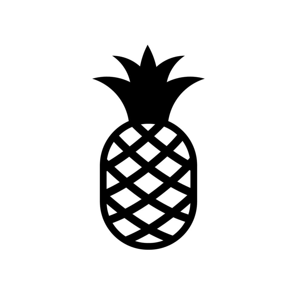 ananas svart ikon. vektor isolerat på vit.