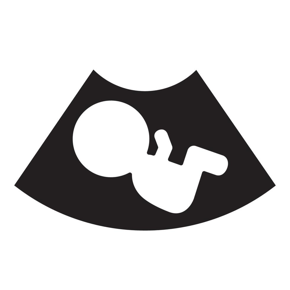 Sonogramm Symbol. Ultraschall Bild von ein Fötus im das Mutterleib. eben Vektor isoliert.