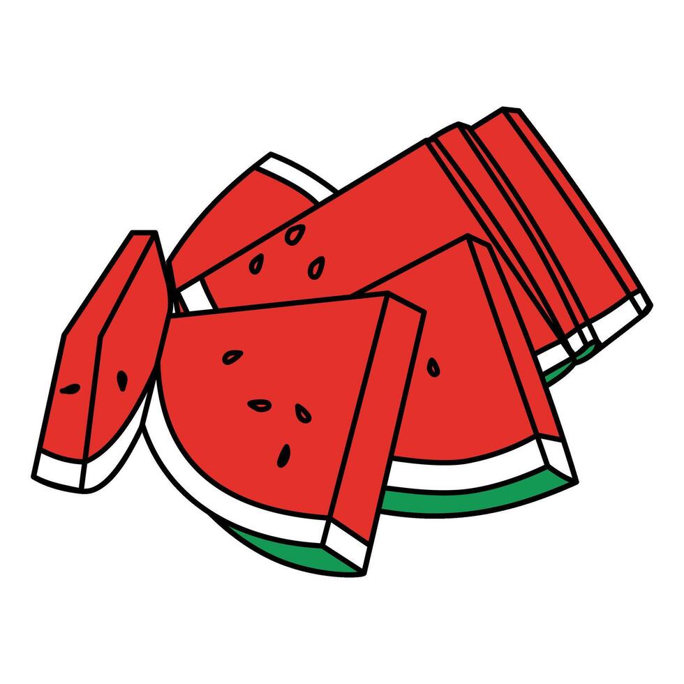 vattenmelon sommar frukt vektor illustration