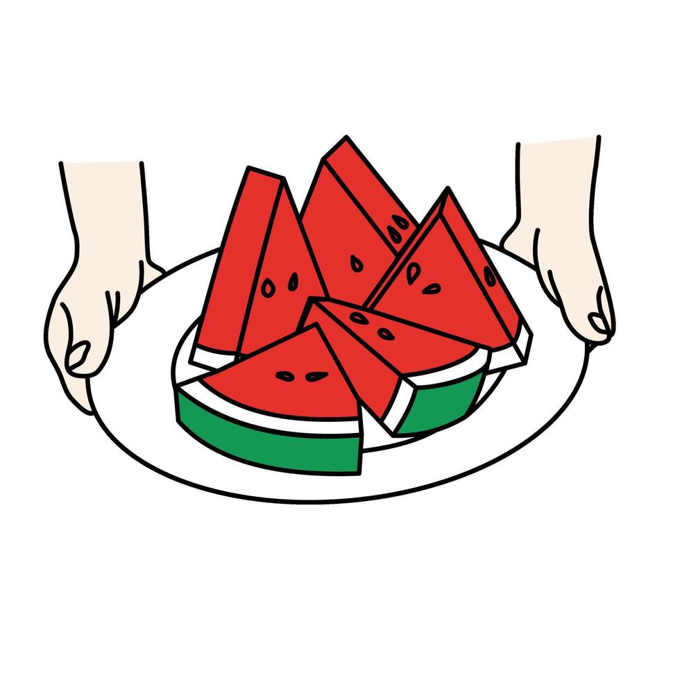 vattenmelon sommar frukt vektor illustration