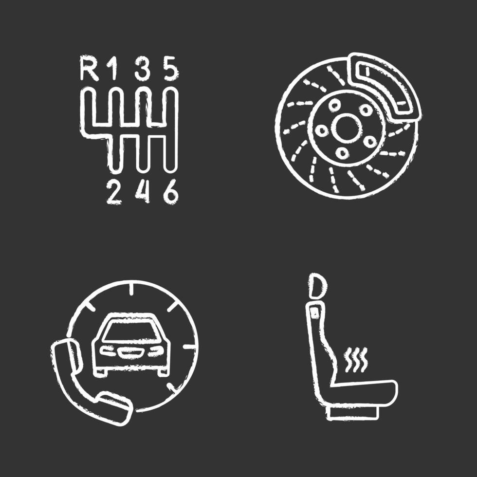 Autowerkstatt Kreide Icons Set vektor