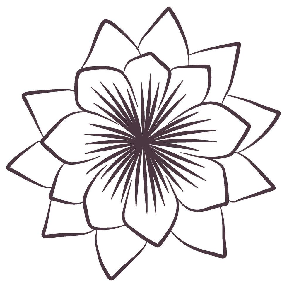 Lotus Blume Linie Kunst vektor