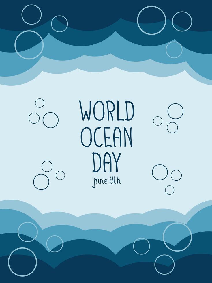 speichern Welt Ozeane Tag unter Wasser Banner vektor