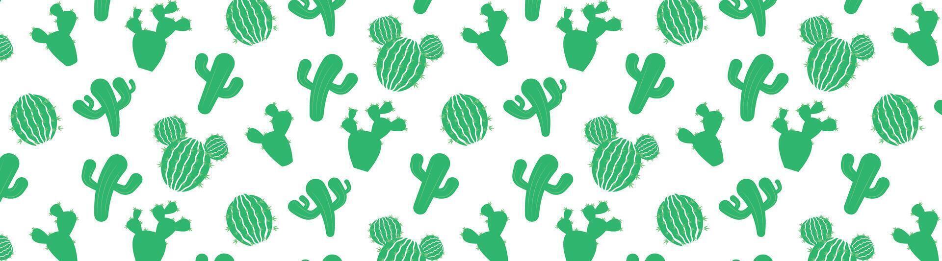 süß Grün Kaktus Pflanze nahtlos Muster Hintergrund vektor