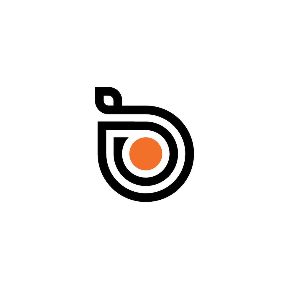 Logo schwarz Orange Brief bo Initiale vektor