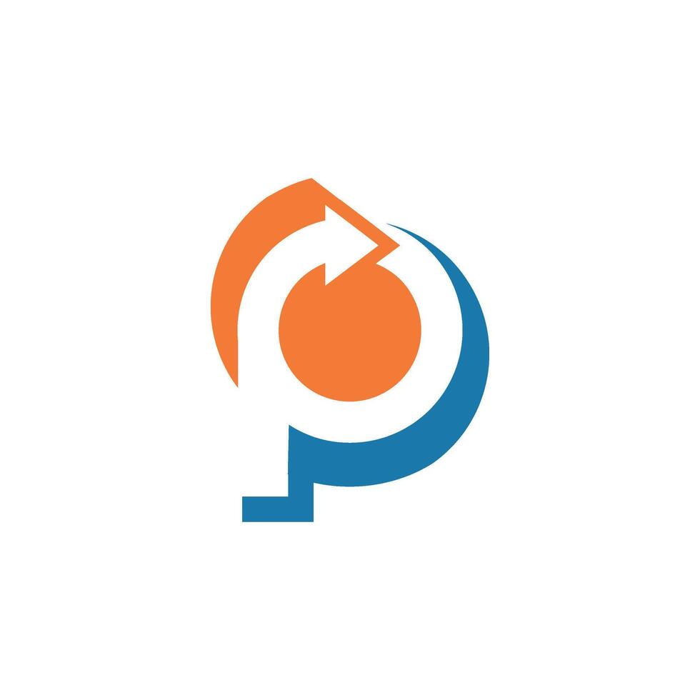 Initiale Brief p oben wachsend Logo Vektor