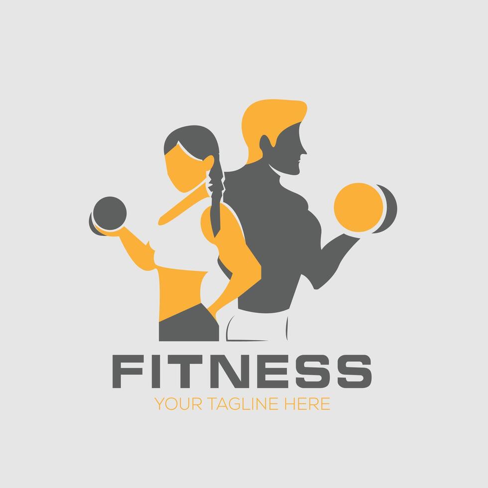 Fitness Vektor Logo Design Vorlage, Design zum Fitnessstudio und Fitness Vektor. Fitness Logo Vorlage eben Design