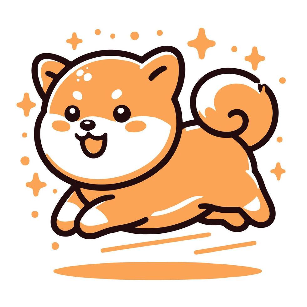 söt shiba inu tecknad serie karaktär. vektor illustration för din design